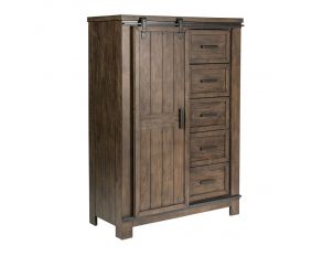 Liberty Furniture Thornwood Hills Sliding Door Chest in Rock Beaten Grey