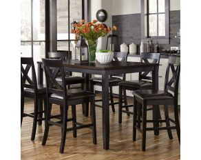 Thornton II 7 Piece Gathering Table Set in Black