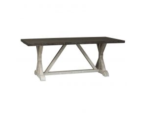 Liberty Furniture Willowrun Trestle Table in Rustic White