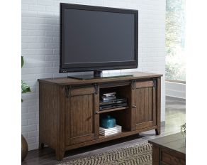 Liberty Furniture Lake House TV Console in Rustic Brown Oak