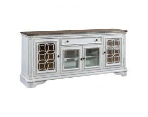 Liberty Furniture Magnolia Manor Entertainment TV Stand in Antique White