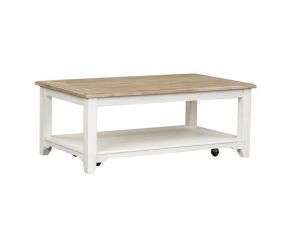 Summerville Rectangular Cocktail Table in Soft White Wash