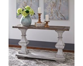 Liberty Furniture Sedona Sofa Table in Heavy Distressed White