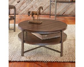 Breckinridge Round Cocktail Table in Mahogany Spice Finish