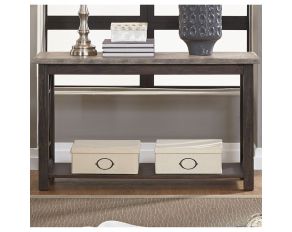 Liberty Furniture Heatherbrook Sofa Table in Charcoal and Ash