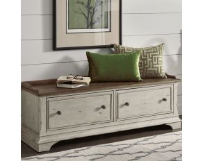 Liberty Furniture Morgan Creek Storage Hall Bench in Antique White