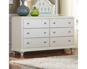 Liberty Furniture Stardust Youth 6 Drawer Dresser in Iridescent White