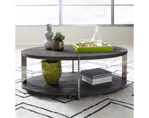 Paxton Oval Cocktail Table in Charcoal Finish