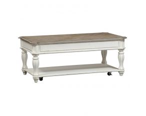 Magnolia Manor Lift Top Cocktail Table in Antique White Finish