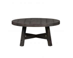 Modern Farmhouse Splay Leg Round Cocktail Table in Dusty Charcoal Finish