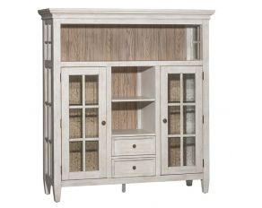 Heartland Display Cabinet in Antique White Finish with Tobacco Tops