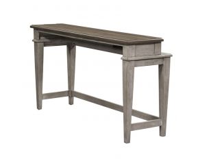 Heartland Console Bar Table in Antique White Finish with Tobacco Tops