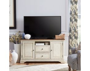 Morgan Creek 56 Inch TV Console in Antique White Finish