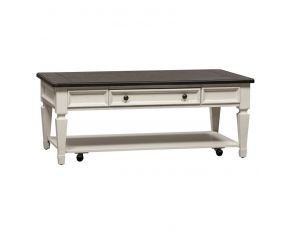 Allyson Park Rectangular Cocktail Table in Wirebrushed White Finish