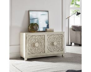 Sundance 2 Door Accent Cabinet in Antique Linen