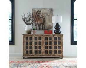 Danbury Mills 4 Door Accent Cabinet in Antique Sienna Finish