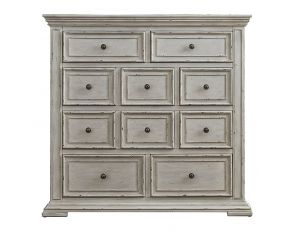 Big Valley 10 Drawer Chesser in Whitestone Finish with Heavy Distressing