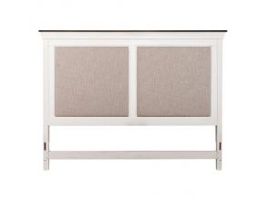 Allyson Park King Upholstered Panel Headboard Wirebrushed in White Finish