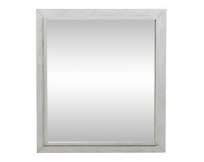 Mirage Mirror with Lights in Wirebrushed White Finish