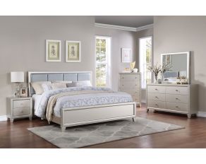 Omni Upholstered Bedroom Set in Champagne