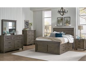 Glacier Point King Captain Bed in Greystone