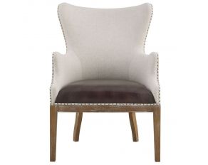 George Wingback Accent Chair in Distressed Oak