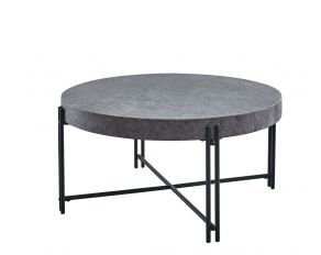 Morgan Round Cocktail Table in Grey and Black