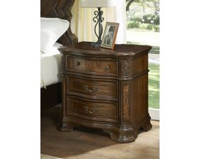 Royale Nightstand with USB and Power Outlet in Brown Cherry