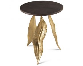 Verna Accent Table in Walnut and Gold