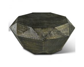 Donato Octagonal Cocktail Table in Oil Rubbed Brass