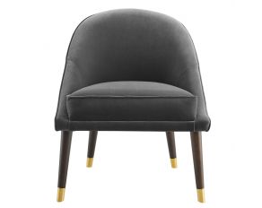 Avalon Velvet Accent Chair in Charcoal