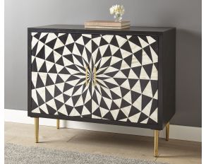 Benzara Accent Cabinet in Black and White