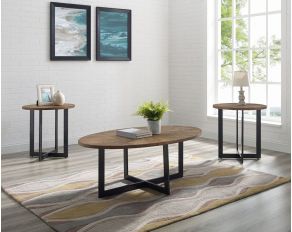 Colton 3 Pack Occasional Table Set in Pecan