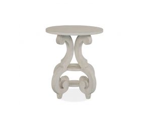 Bronwyn Round Accent Table In Alabaster