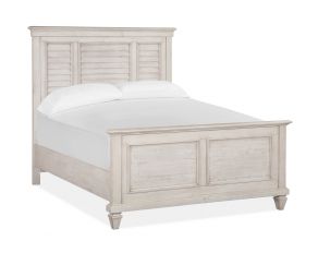 Newport Queen Shutter Panel Bed in Alabaster