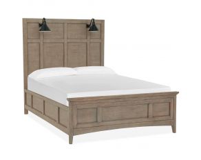 Paxton Place Queen Lamp Panel Bed in Dovetail Grey
