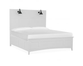 Heron Cove California King Lamp Panel Bed in White Chalk