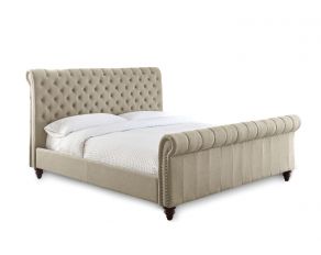 Swanson Queen Upholstered Sleigh Bed in Sand