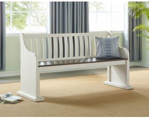 Steve Silver Joanna Storage Bench in Two Tone Ivory and Charcoal