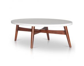 Steve Silver Serena Silverstone Oval Cocktail Table in Cherry