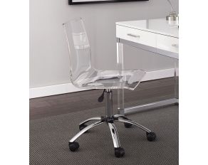 Steve Silver Arthur Adjustable Acrylic Swivel Chair with Casters in White