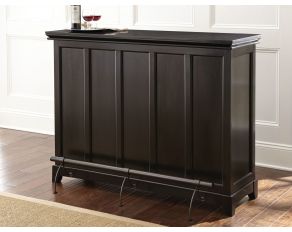 Steve Silver Garcia Bar with Foot Rail in Ebony Painted Finish