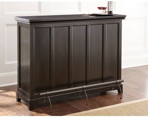 Steve Silver Garcia Bar with Foot Rail in Ebony Painted Finish