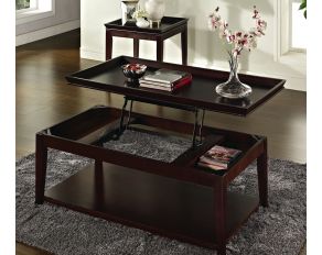 Steve Silver Clemson Lift-Top Cocktail Table with Casters in Merlot Cherry Finish