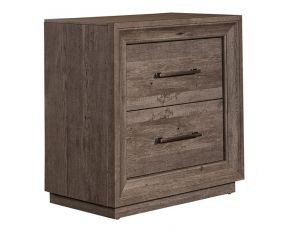 Horizons 2 Drawer Night Stand with Charging Station in Graystone Finish