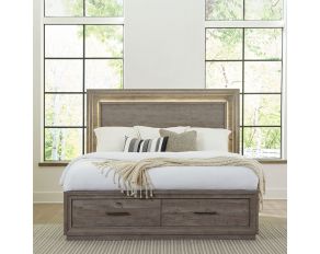 Horizons Queen Storage Bed in Graystone Finish