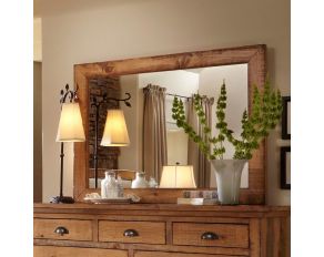 Progressive Furniture Willow Mirror in Distressed Pine