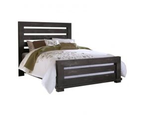 Progressive Furniture Willow Slat Bed in Distressed Black, Queen