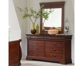 Chateau Eight Drawer Dresser with Mirror in Cherry