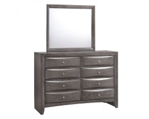 Emily 8 Drawer Dresser with Mirror in Grey Finish